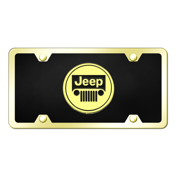 Jeep License Plate Kit - Gold on Black