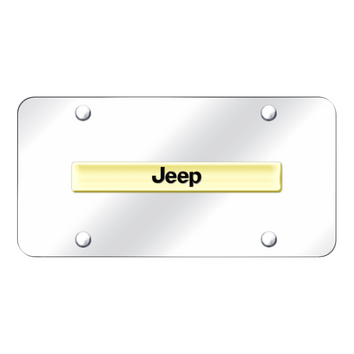 Jeep Script License Plate - Gold on Mirrored