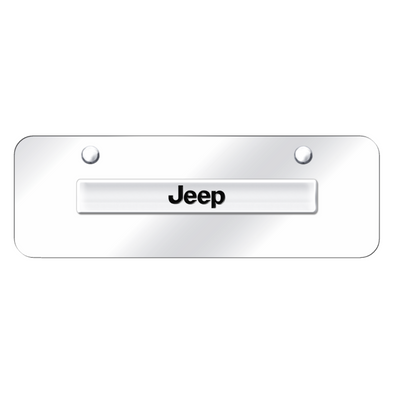 Jeep Script Mini License Plate - Chrome on Mirrored