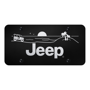 Jeep Beach License Plate - Laser Etched Black