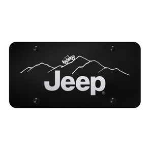 Jeep Mountain License Plate - Laser Etched Black
