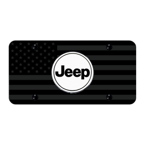 Jeep Word License Plate - UV Subdued Flag