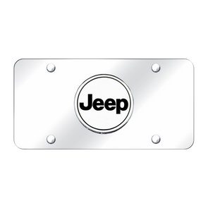 Jeep Word License Plate - Chrome on Mirrored