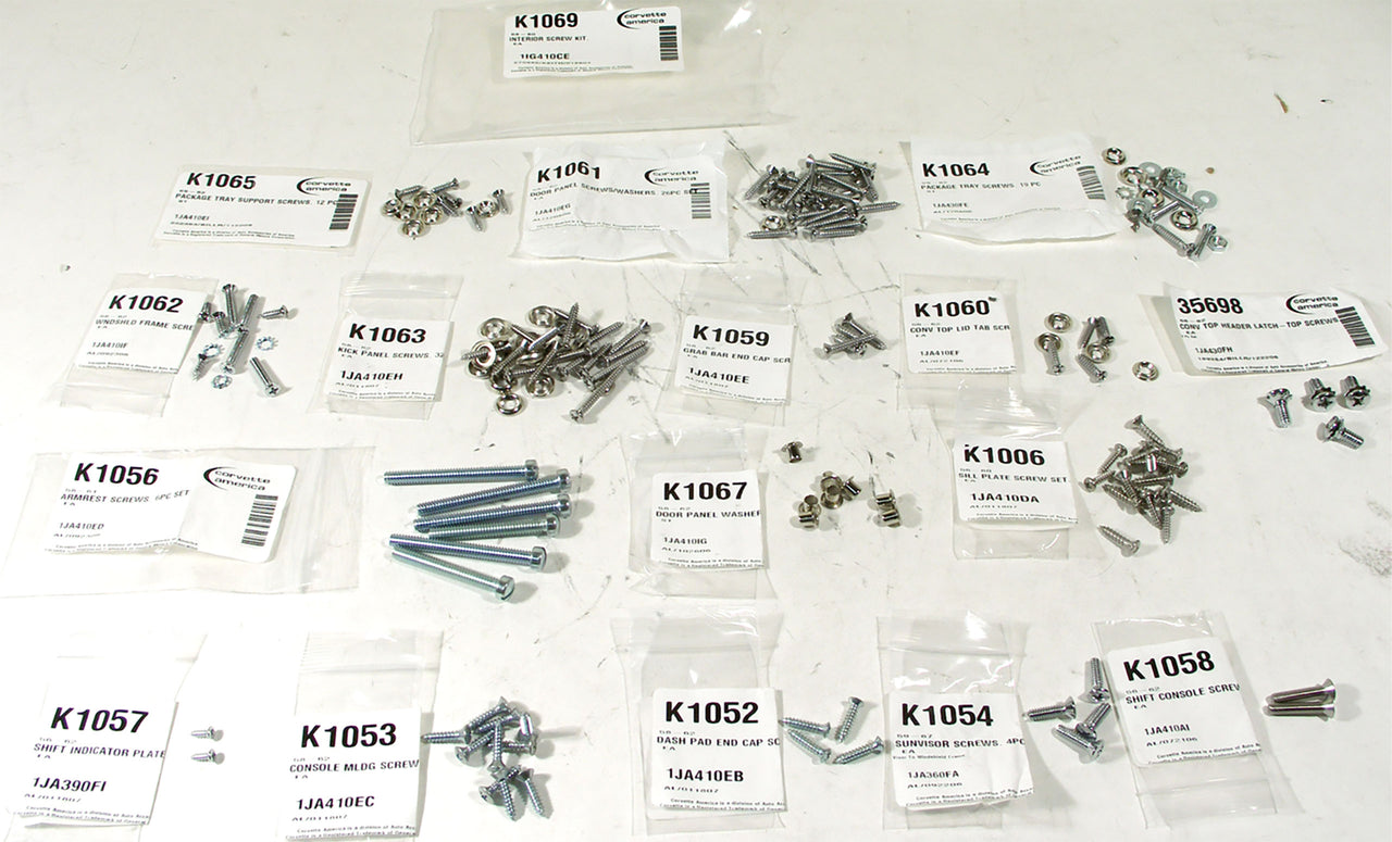 1958-1960 Corvette Interior Screw Kit - CA-K1069-Corvette-Store-Online