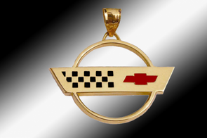 C4 Corvette Emblem Pendant - 14k Gold - [Corvette Store Online]
