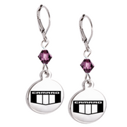 camaro-emblem-crystal-leverback-earrings