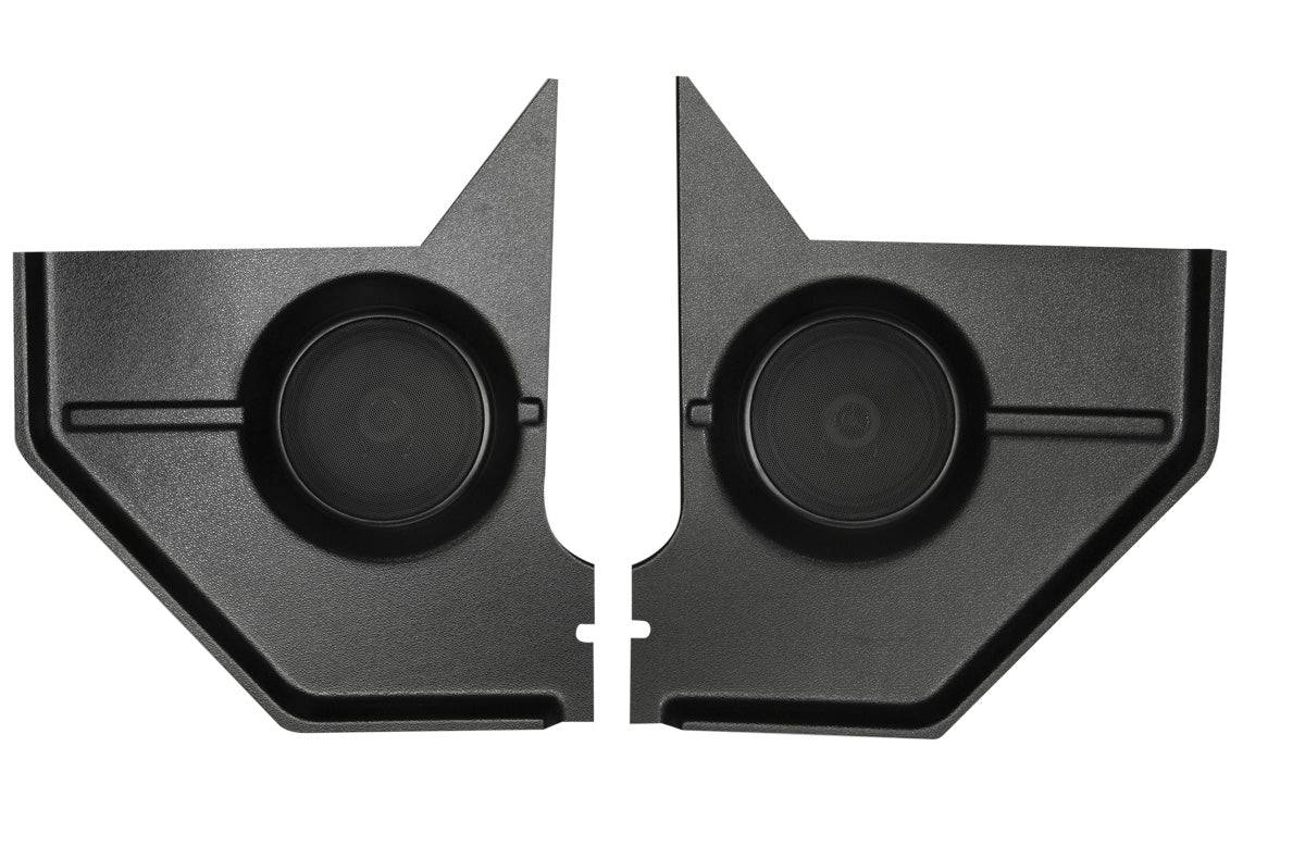 1967-1968 Ford Mustang Coupe kickpanel with Pioneer speakers, Custom Autosound KMC-2