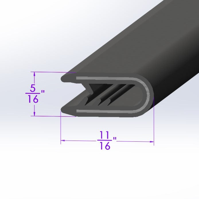 Lp 202-B Black, Extra Wide, Flexible Plastic Windlace