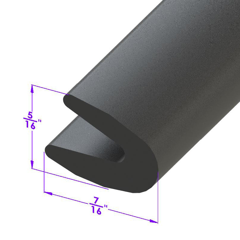 Lp 23-C Rubber "U" Channel Sold By The Foot