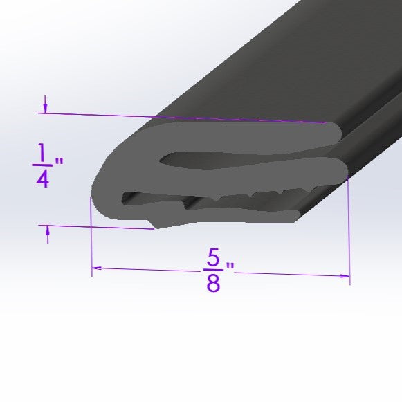 Lp 300-/Ft Extruded Header Seal For Front Of Convertible Top