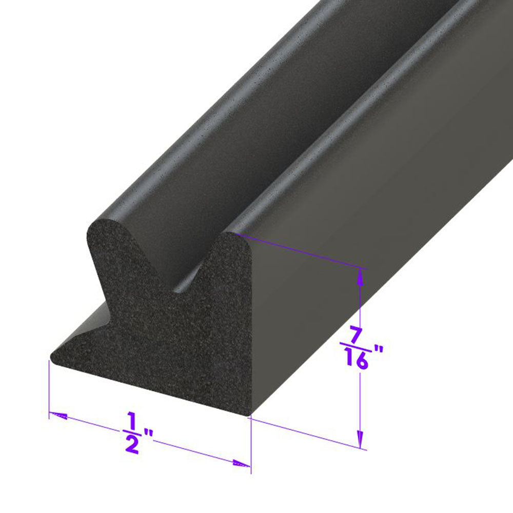 Lp 41-B Door Side Seal Smooth, Black, Skin-Covered Sponge