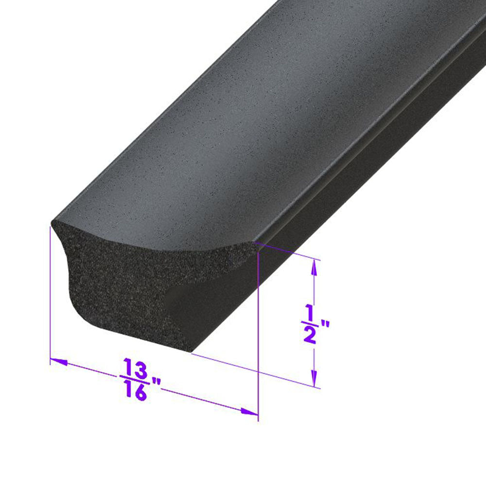 Lp 41-M Door Side Seal Smooth, Black, Skin-Covered Sponge