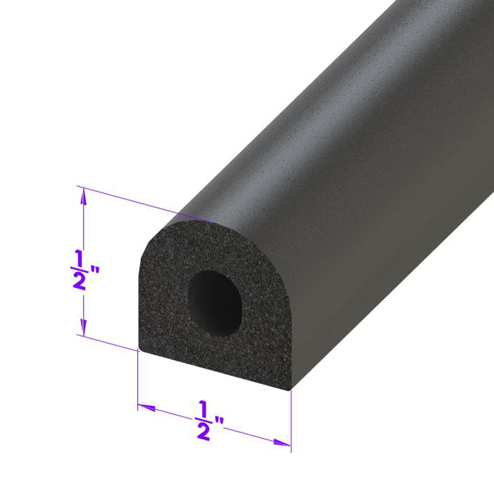 Lp 80-A "D" Shaped Extrusion 1/2" Wide X 1/2" High