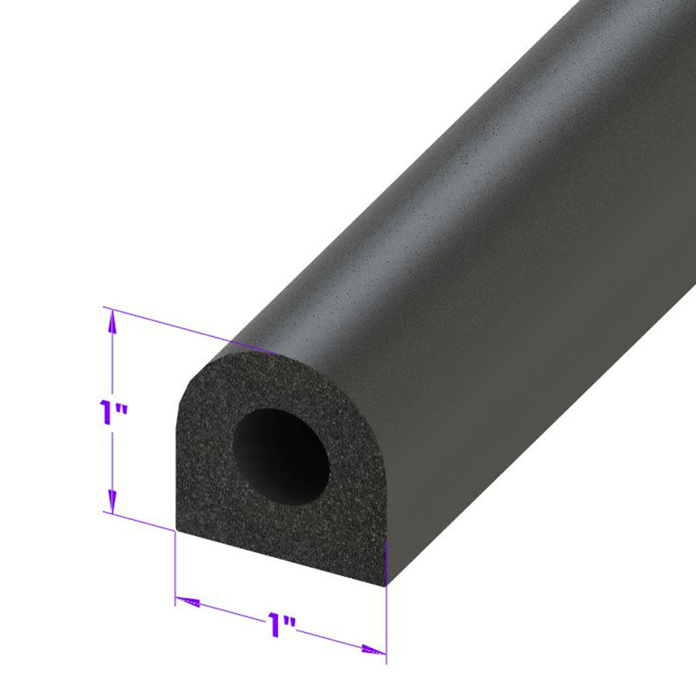 Lp 80-B "D" Shaped Extrusion 1" Wide X 1" High Sold By The Foot