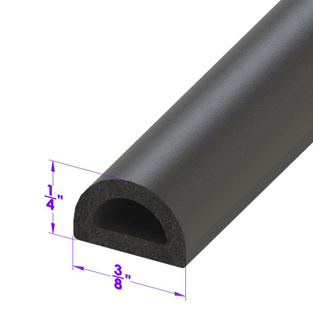 Lp 80-D D Shaped Extrusion 3/8" Wide X 1/4" High