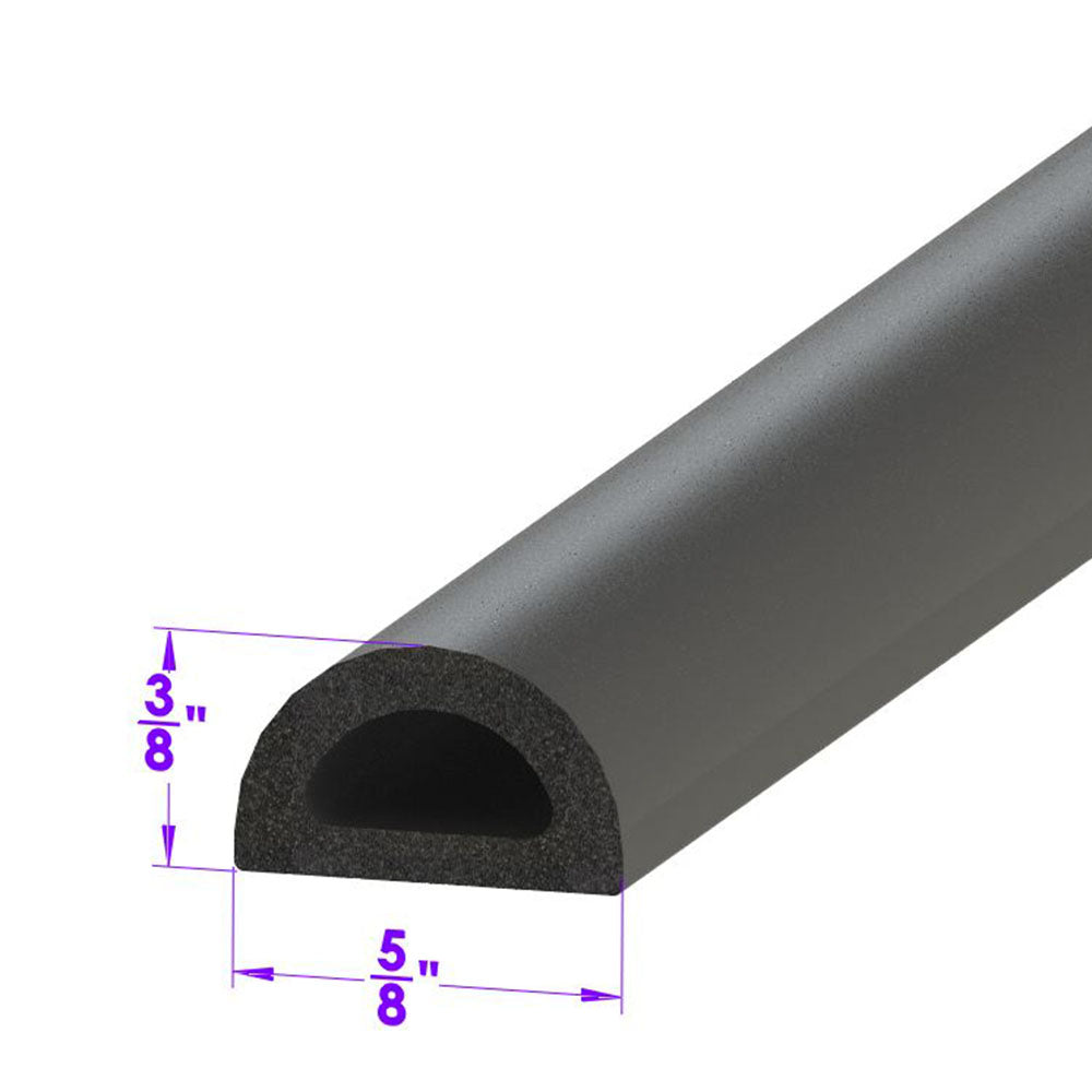 Lp 80-F "D" Shaped Extrusion 5/8" Wide X 3/8" High