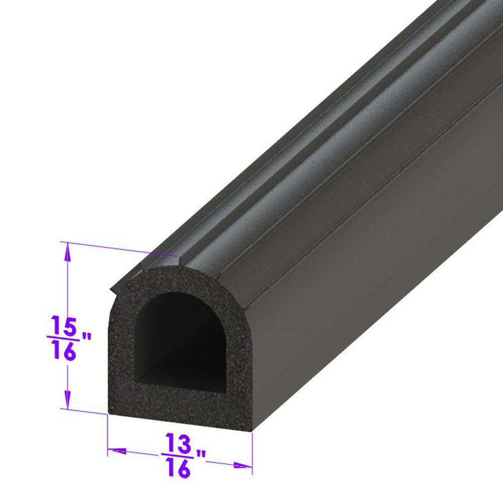 Lp 80-I "D" Shaped Extrusion 7/8" Wide X 15/16" High