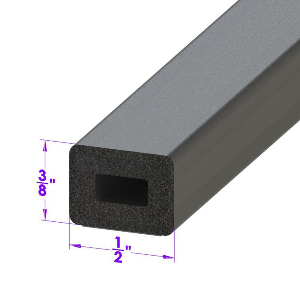 Lp 80-L Rectangle Shaped Extrusion 1/2" X 3/8" Sold By The Foot