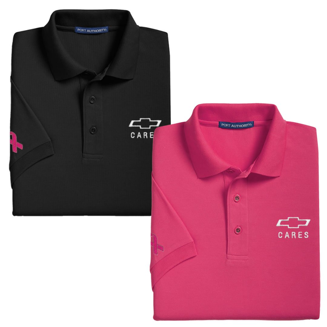 Men's Chevy Cares breast cancer awareness polo