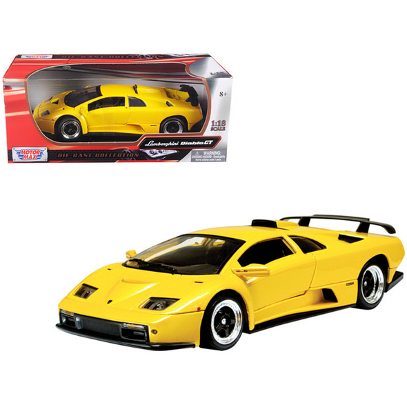 Lamborghini Diablo GT Yellow 1/18 Diecast Model Car by Motormax