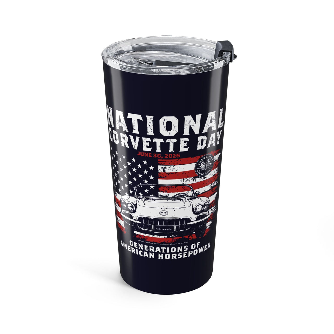 Limited Release 2026 National Corvette Day – 20oz Tumbler (Red, White, Navy) – Collector Car Enthusiast Gift, Automotive Collector's Drinkware, Car Lover's Present