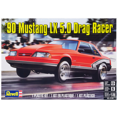Level 5 Model Kit 1990 Ford Mustang LX 5.0 Drag Racer 1/25 Scale Model