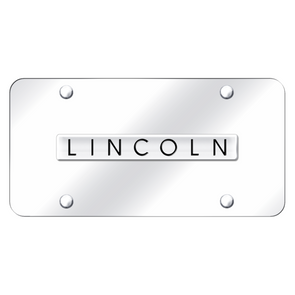 Lincoln Script License Plate - Chrome on Mirrored