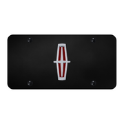 lincoln-vertical-red-fill-license-plate-chrome-on-black