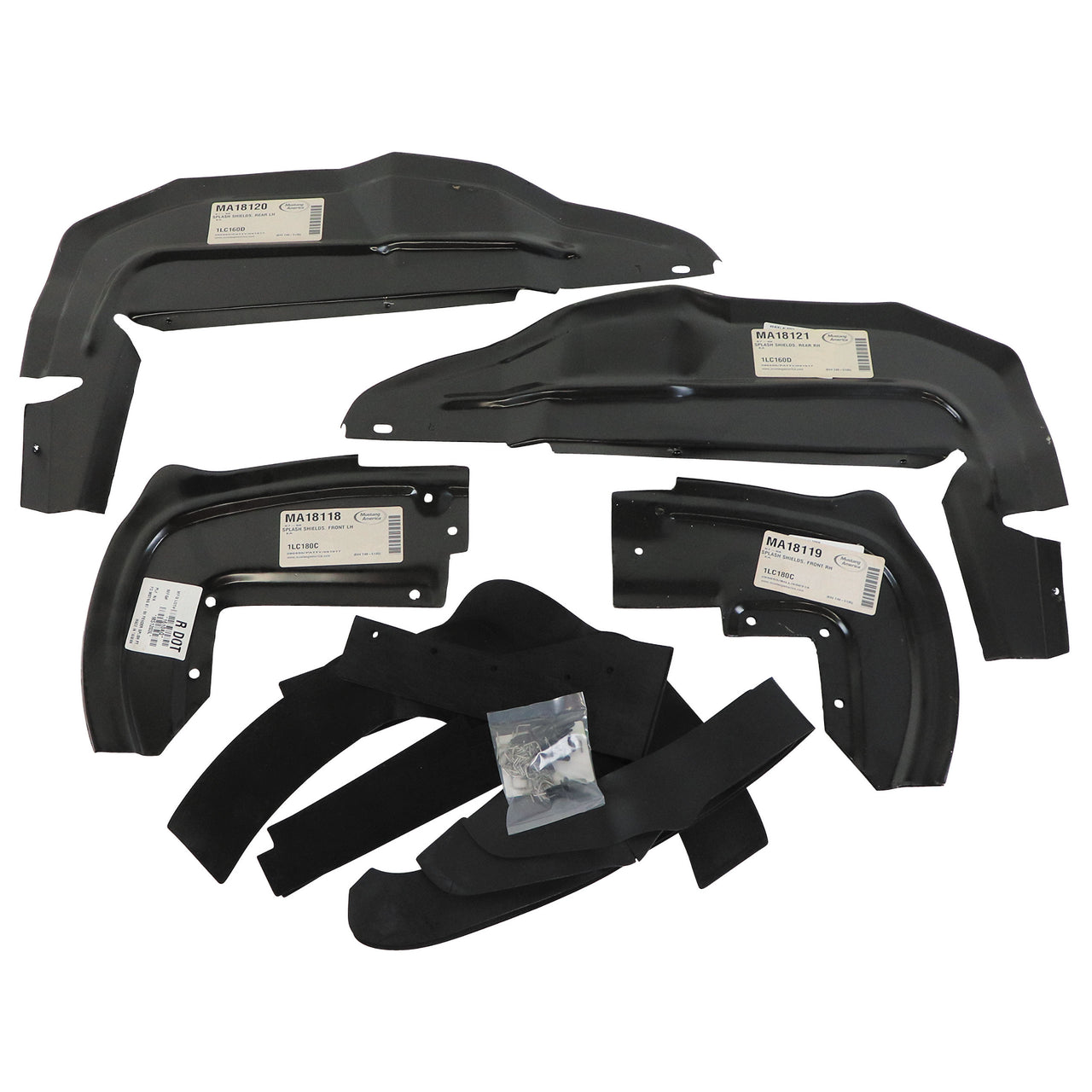 1967-1968 Mustang Splash Shield Kit W/Seals & Fasteners - CA-MA10193-Classic-Auto-Store-Online