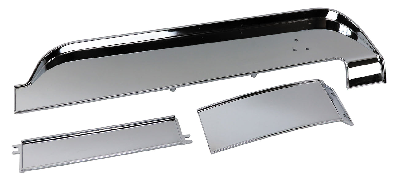 1967-1968 Mustang Deluxe Dash Panel Trim - 3pc Set - Chromed Plastic - W/O Inserts - CA-MA11252-Classic-Auto-Store-Online