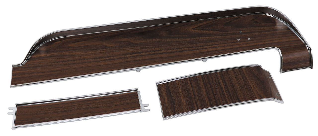 1968-1968 Mustang Deluxe Dash Panel Trim - 3 piece Set - W/Woodgrain Inserts - CA-MA11446-Classic-Auto-Store-Online