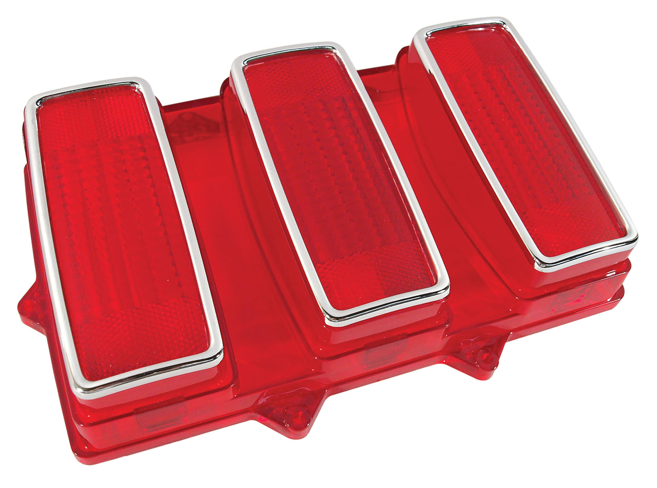 1969-1969 Mustang Tail Light Lens W/Stainless Trim - CA-MA15335-Classic-Auto-Store-Online