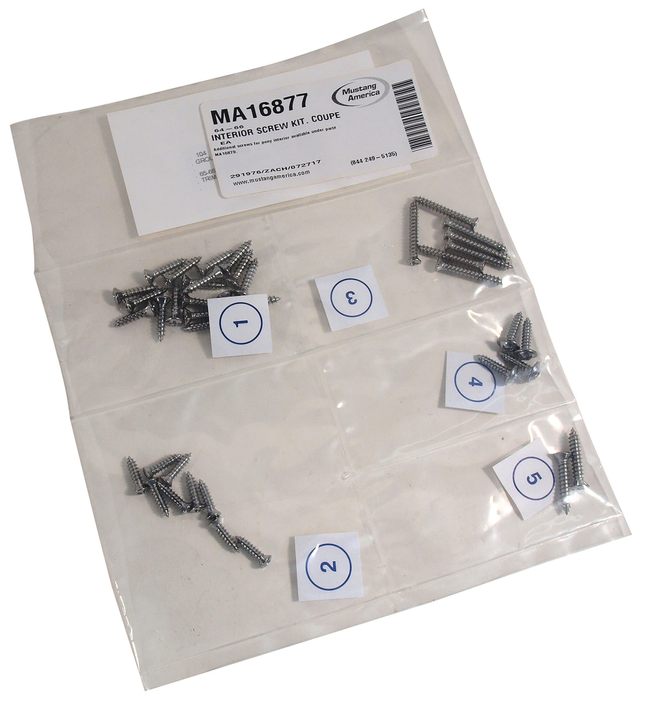 1964-1966 Mustang Interior Screw Kit - Coupe - CA-MA16877-Classic-Auto-Store-Online