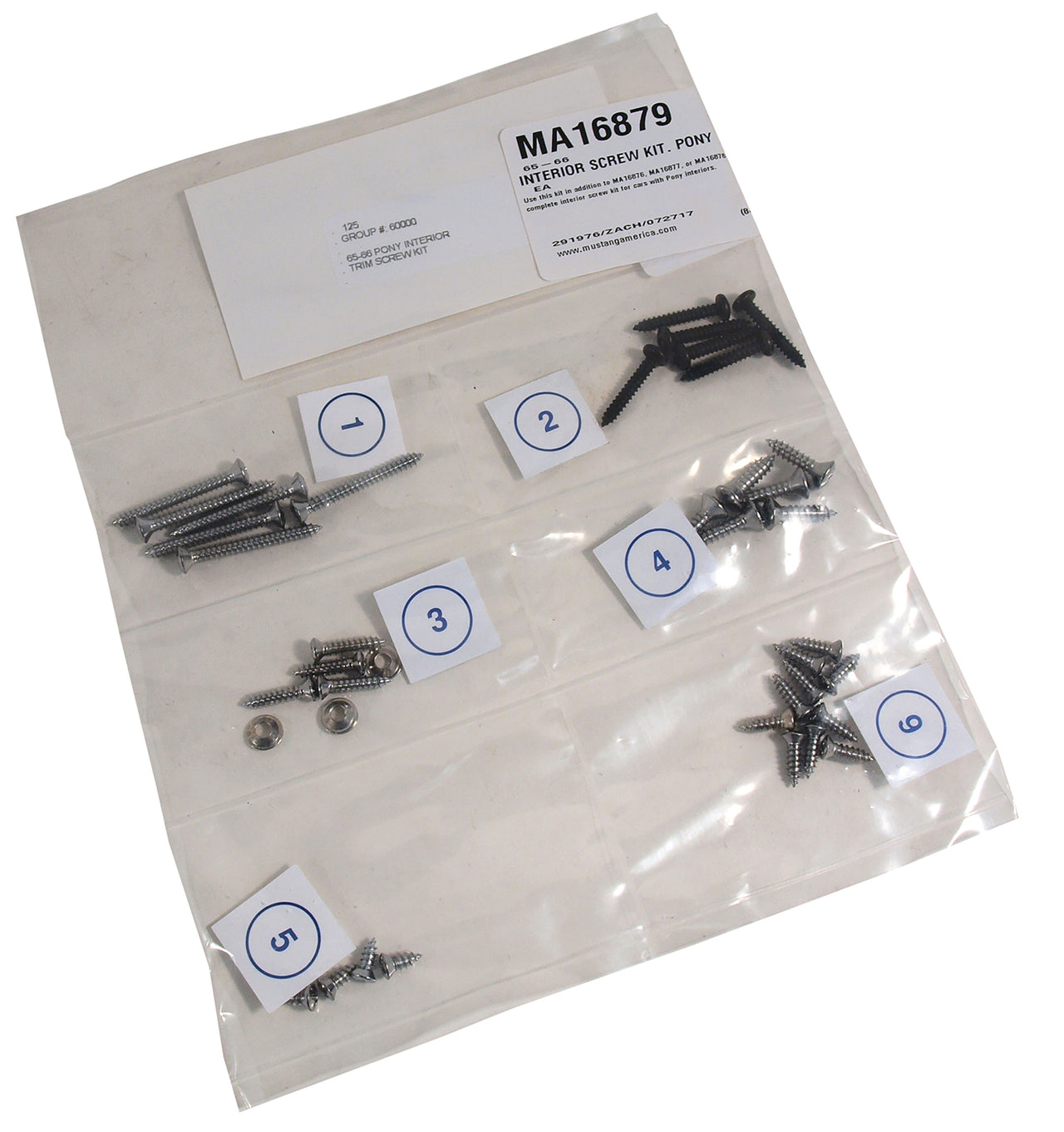 1965-1966 Mustang Interior Screw Kit - Pony Interior - CA-MA16879-Classic-Auto-Store-Online