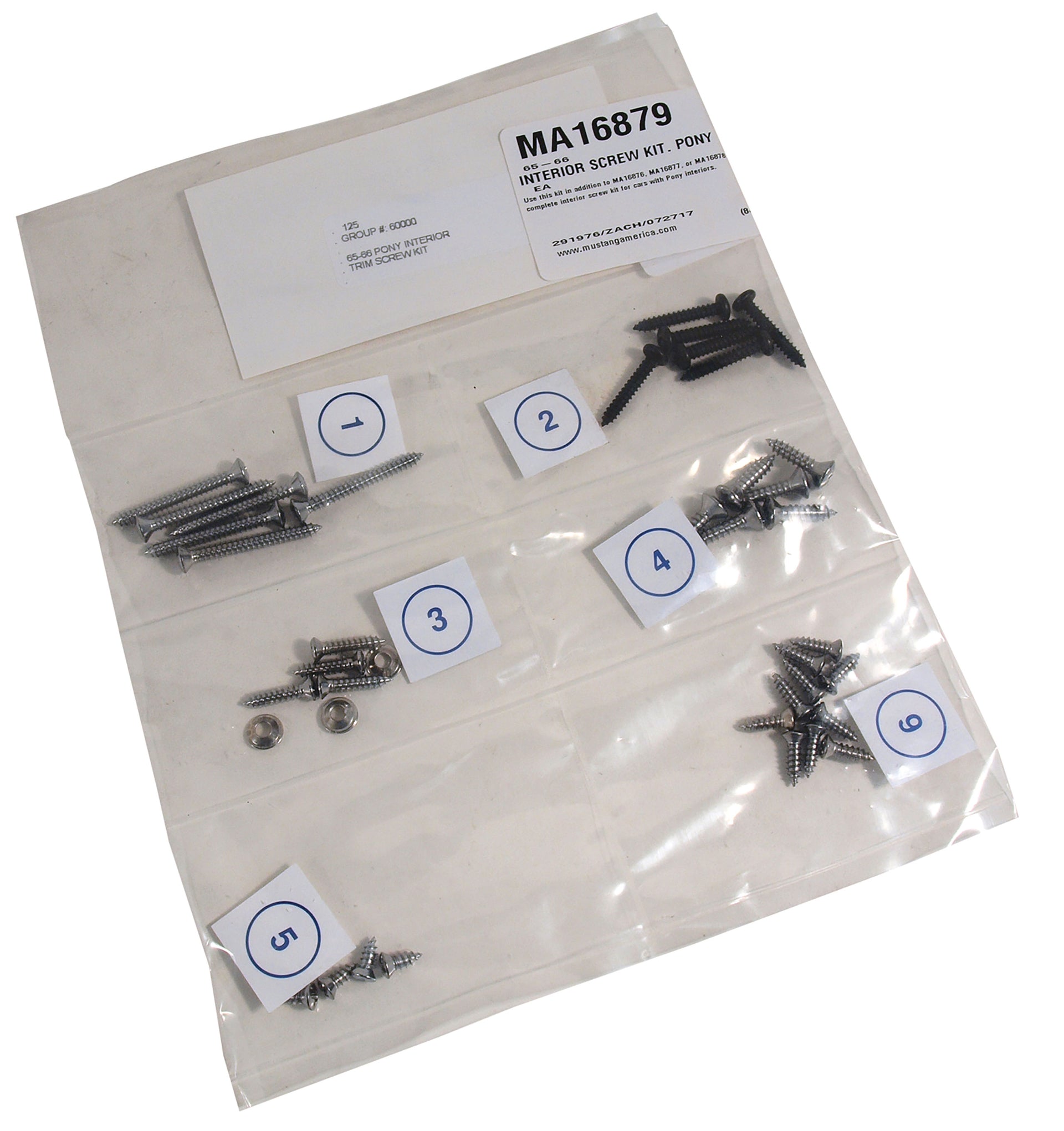 1965-1966 Mustang Interior Screw Kit - Pony Interior - CA-MA16879-Classic-Auto-Store-Online