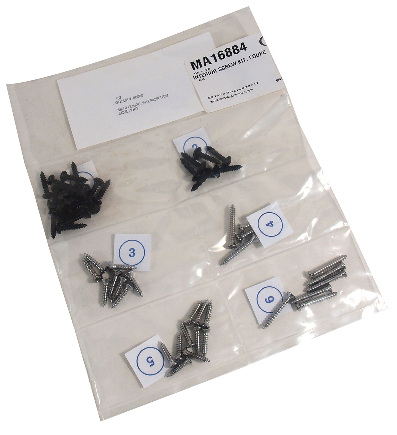 1969-1970 Mustang Interior Screw Kit - Coupe - CA-MA16884-Classic-Auto-Store-Online