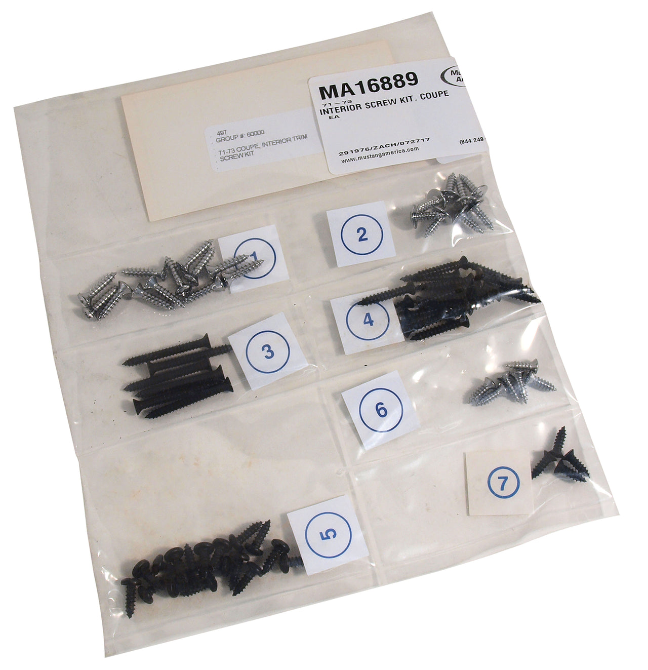 1971-1973 Mustang Interior Screw Kit - Coupe - CA-MA16889-Classic-Auto-Store-Online