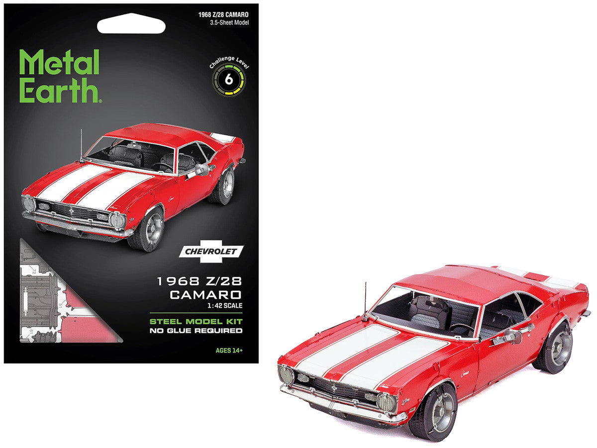 Model Kit 1968 Chevrolet Camaro Z/28 Red with White Stripes (Moderate Difficulty) Steel Model