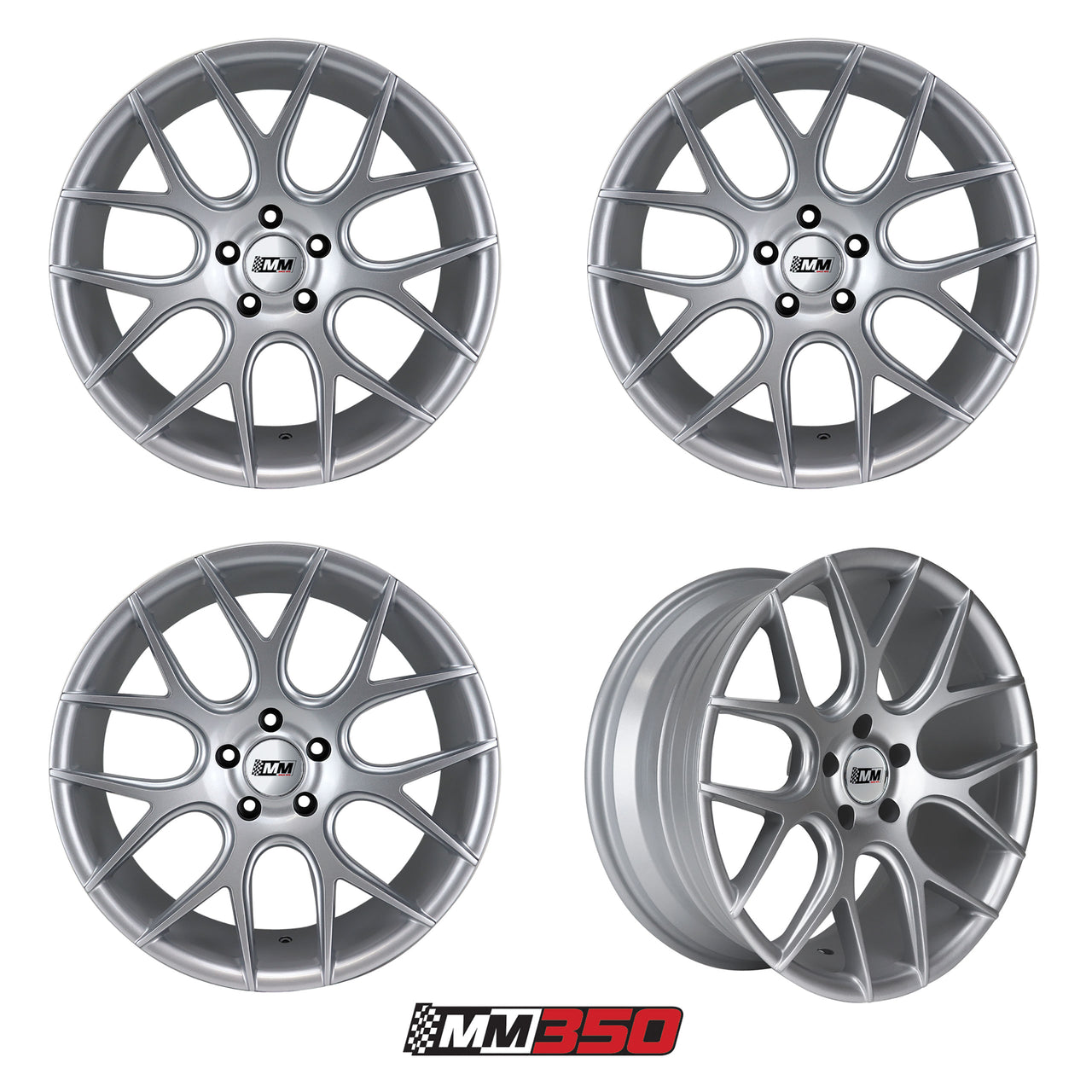 2005-2014 Mustang MM350 Silver Squared Wheel Set - 19x8.5 ET30 5x114.3 - CA-MA2913-Classic-Auto-Store-Online