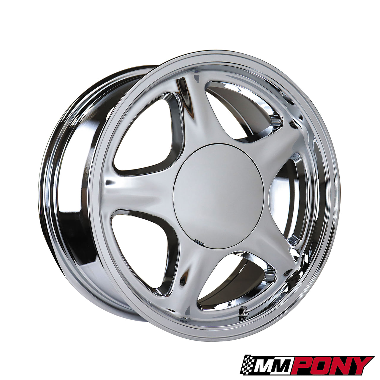 1979-1993 Mustang 17x8" Pony Wheel - Mirror Chrome - 5 Lug - CA-MA19789-Classic-Auto-Store-Online