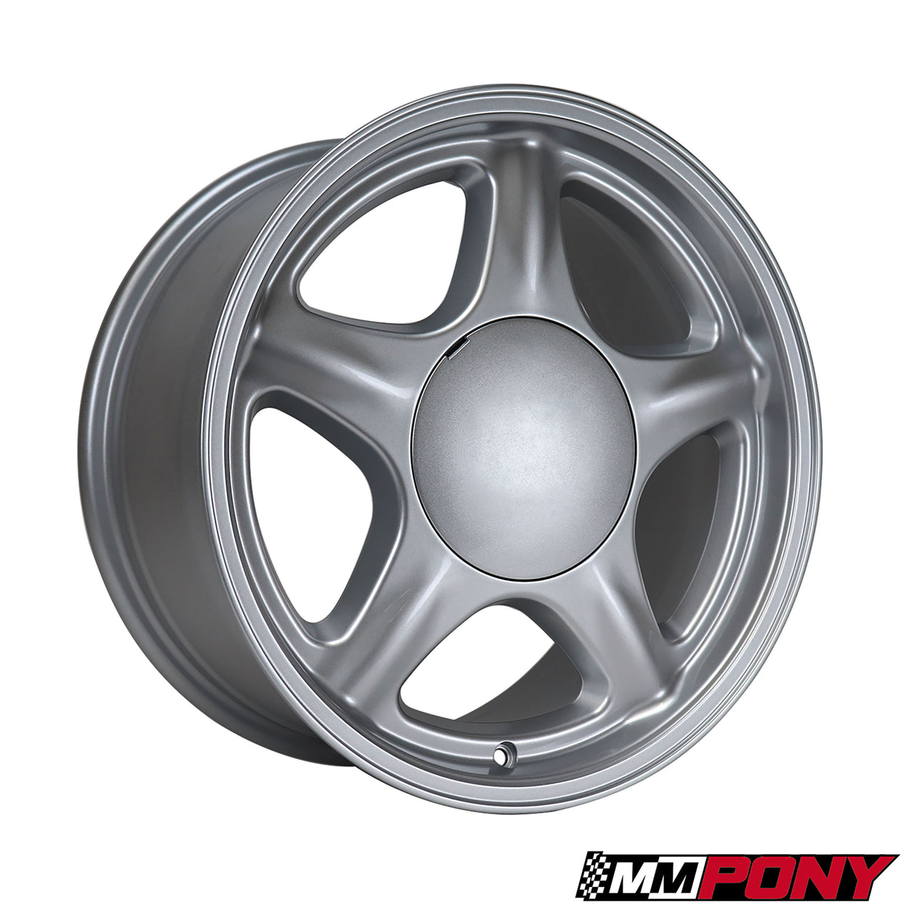 1979-1993 Mustang 17x8" Pony Wheel - Metallic Silver - 5 Lug - CA-MA19787-Classic-Auto-Store-Online