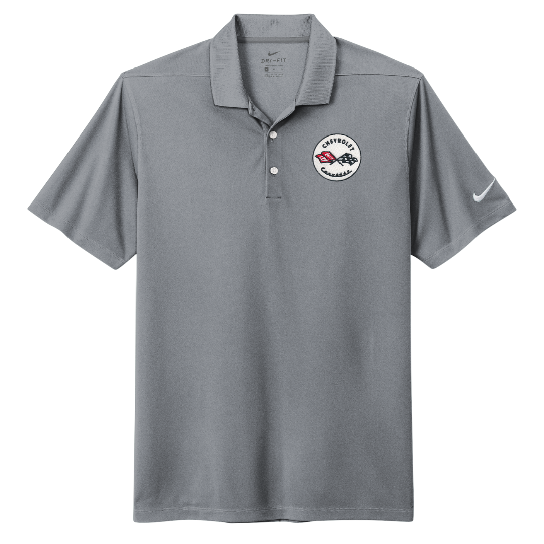 Men's Corvette Nike Dri-FIT Micro Pique 2.0 Polo Shirt - Cool Grey
