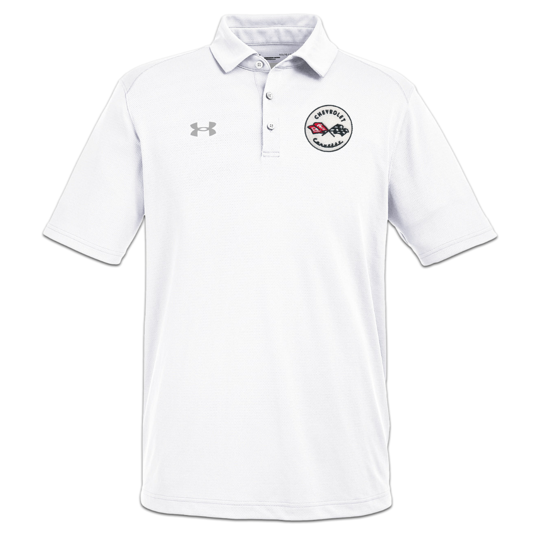 Men's Corvette Under Armour Tech Polo Shirt - White