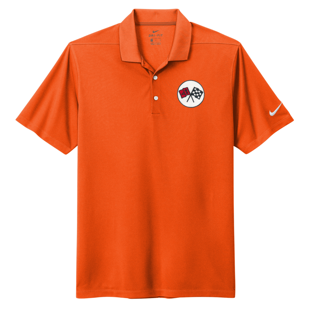 Men's Corvette Nike Dri-FIT Micro Pique 2.0 Polo Shirt - Brilliant Orange