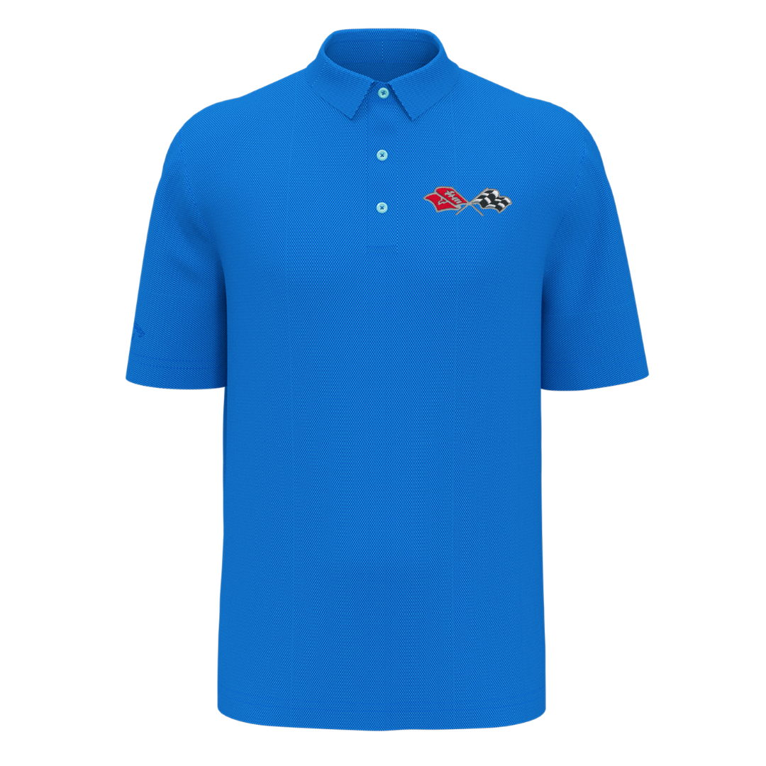 Men's Corvette Callaway Birdseye Opti-Dri Golf Polo Shirt - Magnetic Blue