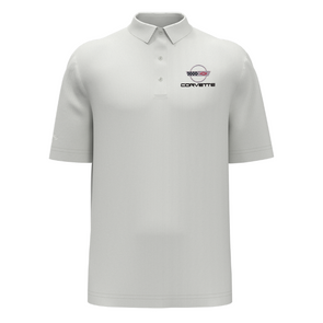 Men's Corvette Callaway Birdseye Opti-Dri Golf Polo Shirt - Bright White Silver