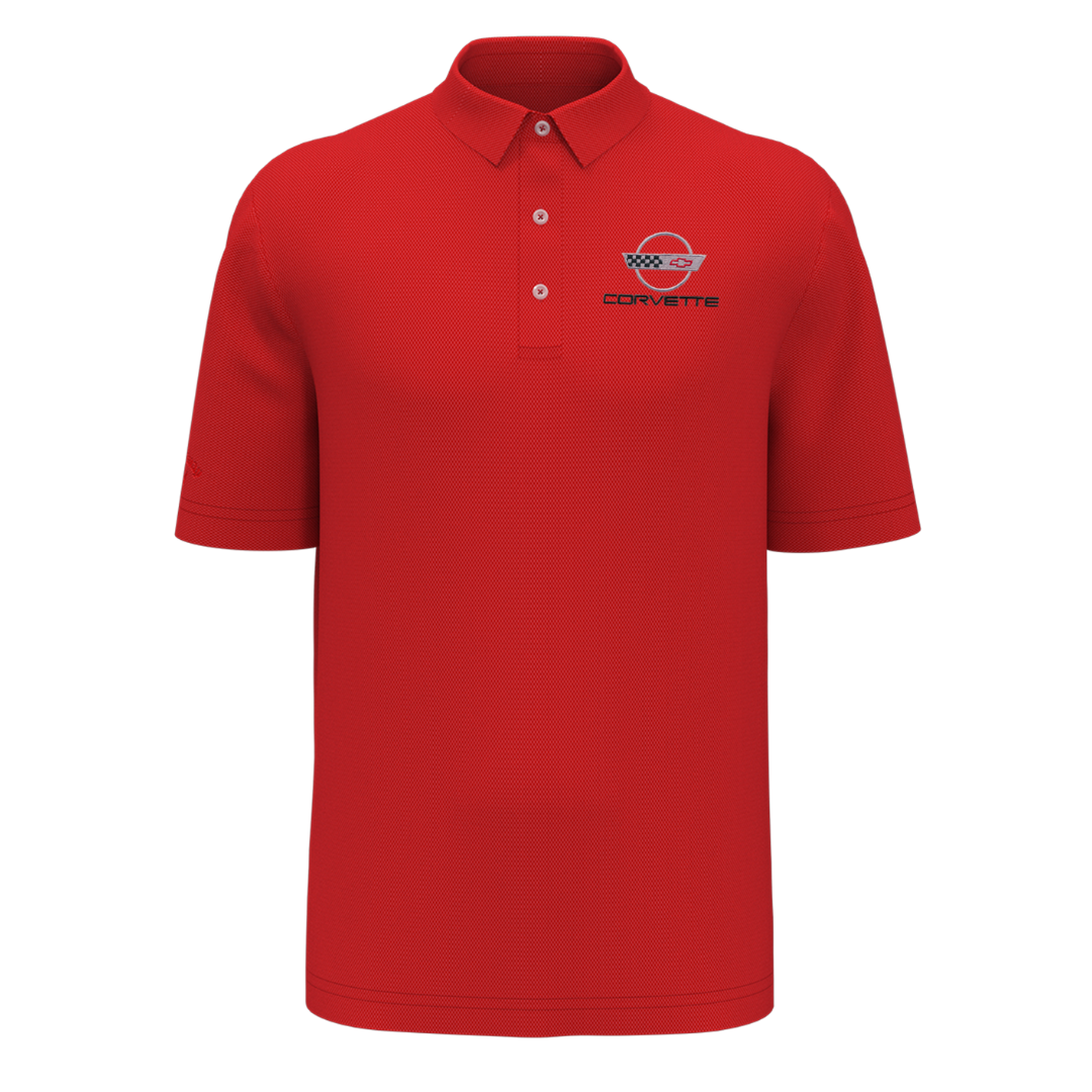 Men's Corvette Callaway Birdseye Opti-Dri Golf Polo Shirt - Salsa Red
