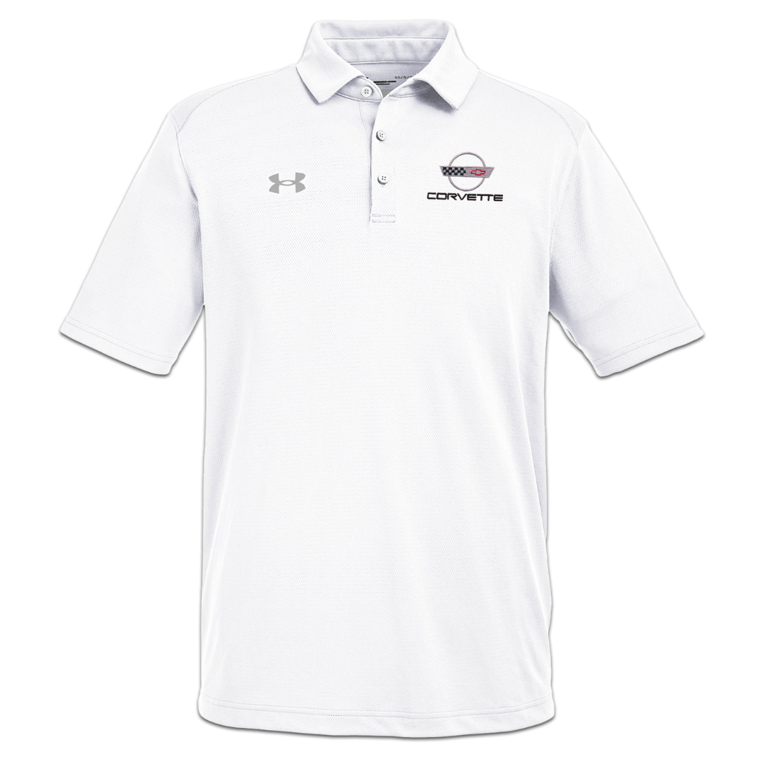 Men's Corvette Under Armour Tech Polo Shirt - White