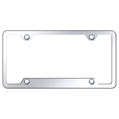 Mirrored 4-Hole License Plate Frame - Polished Stainless Steel