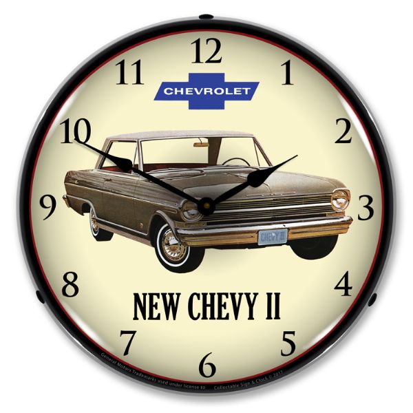 1962 Chevrolet Nova / Chevy II LED Clock. Silver "New"  - CA